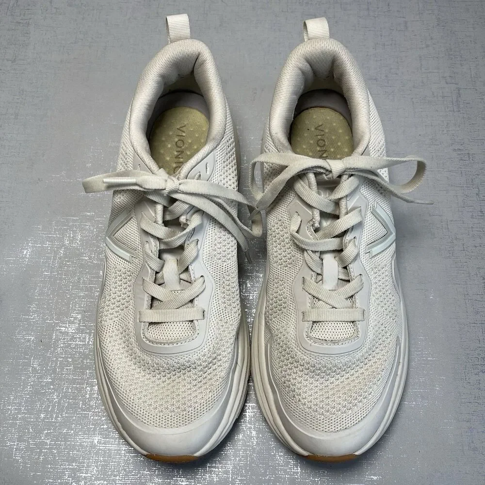 Vionic Womens Walk Max Chunky Sneakers 10.5 Wide Cream‎ Minimalist Arch Support
